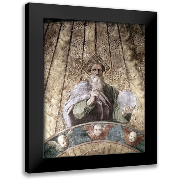 Raphael 15x18 Black Modern Framed Museum Art Print Titled - La Disputa - Detail (The Creator)