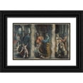 thumbnail image 1 of Raphael 18x13 Black Ornate Wood Framed with Double Matting Museum Art Print Titled - The Healing Of The Lame Man, 1 of 4