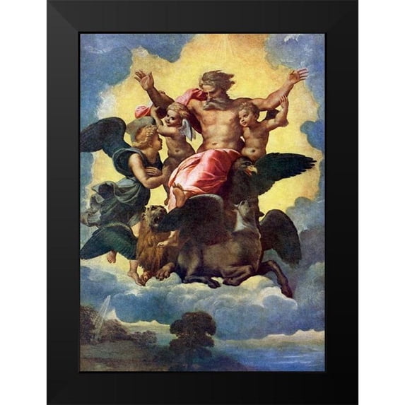 Raphael 18x24 Black Modern Framed Museum Art Print Titled - Ezekiels Vision