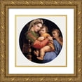 thumbnail image 1 of Raphael 26x26 Gold Ornate Wood Framed with Double Matting Museum Art Print Titled - Madonna della seggiola, 1 of 4