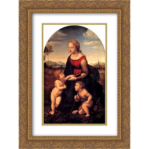 Raphael 2x Matted 18x24 Gold Ornate Framed Art Print 'La Belle Jardiniere'