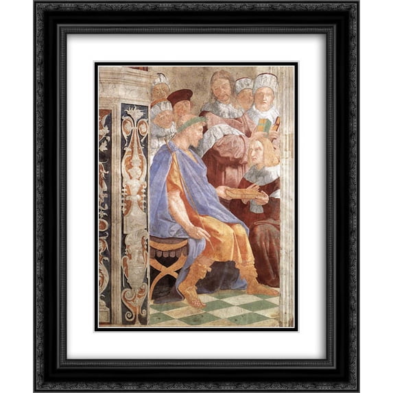 Raphael 2x Matted 20x24 Black Ornate Framed Art Print 'Justinian Presenting the Pandects to Trebonianus'