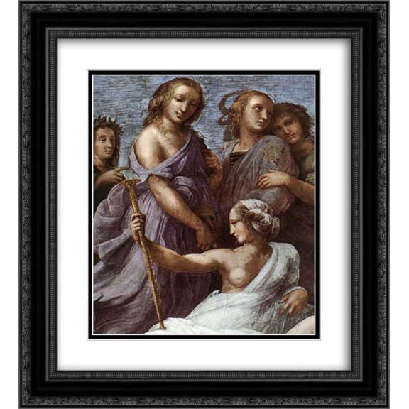 Raphael 2x Matted 20x24 Black Ornate Framed Art Print 'The Parnassus [detail: 1]'