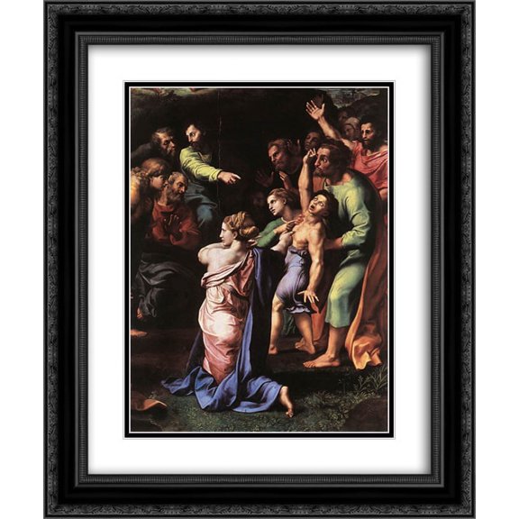 Raphael 2x Matted 20x24 Black Ornate Framed Art Print 'The Transfiguration (detail)'
