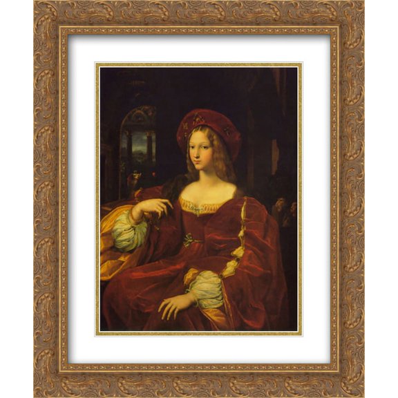 Raphael 2x Matted 20x24 Gold Ornate Framed Art Print 'Joanna of Aragon'