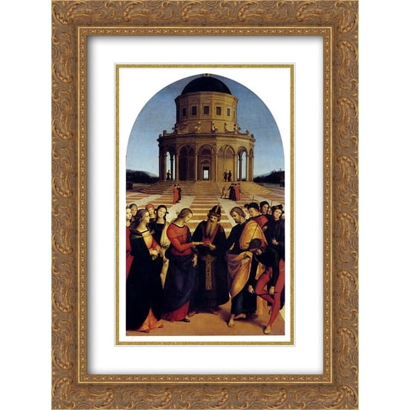 Raphael 2x Matted 20x24 Gold Ornate Framed Art Print 'Marriage Of The Virgin'