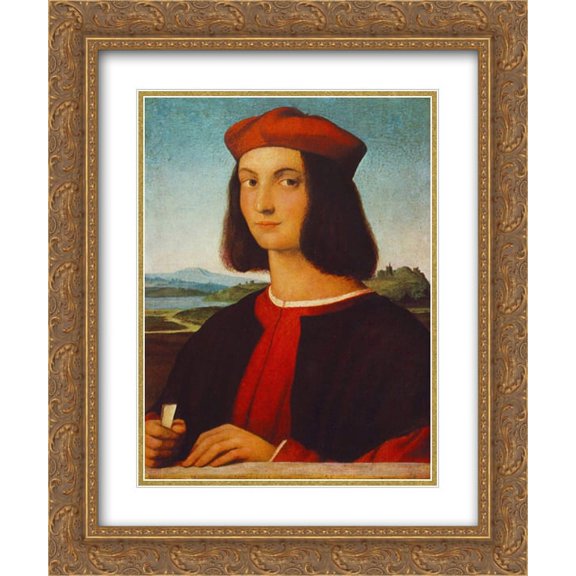 Raphael 2x Matted 20x24 Gold Ornate Framed Art Print 'Portrait of Pietro Bembo'