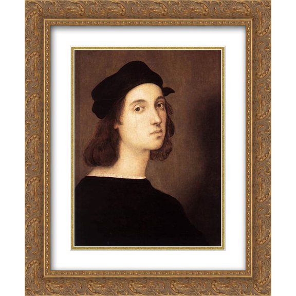 Raphael 2x Matted 20x24 Gold Ornate Framed Art Print 'Self Portrait '