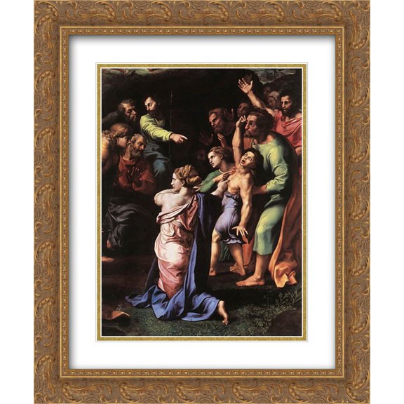 Raphael 2x Matted 20x24 Gold Ornate Framed Art Print 'The Transfiguration [detail: 3]'