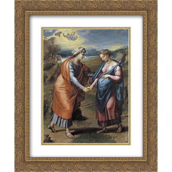 Raphael 2x Matted 20x24 Gold Ornate Framed Art Print 'The Visitation'