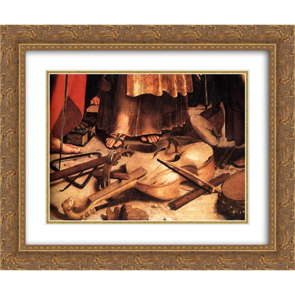 Raphael 2x Matted 24x20 Gold Ornate Framed Art Print 'St. Cecilia with Saints (detail)'