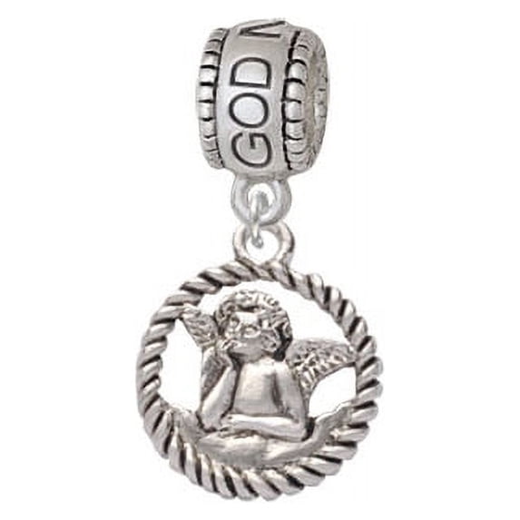 Raphael Angel in Rope Wreath - God Mother Charm Bead