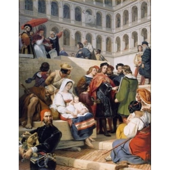 Raphael At Vatican, by Horace Vernet, painting, Paris, Musee du Louvre Poster Print (18 x 24)