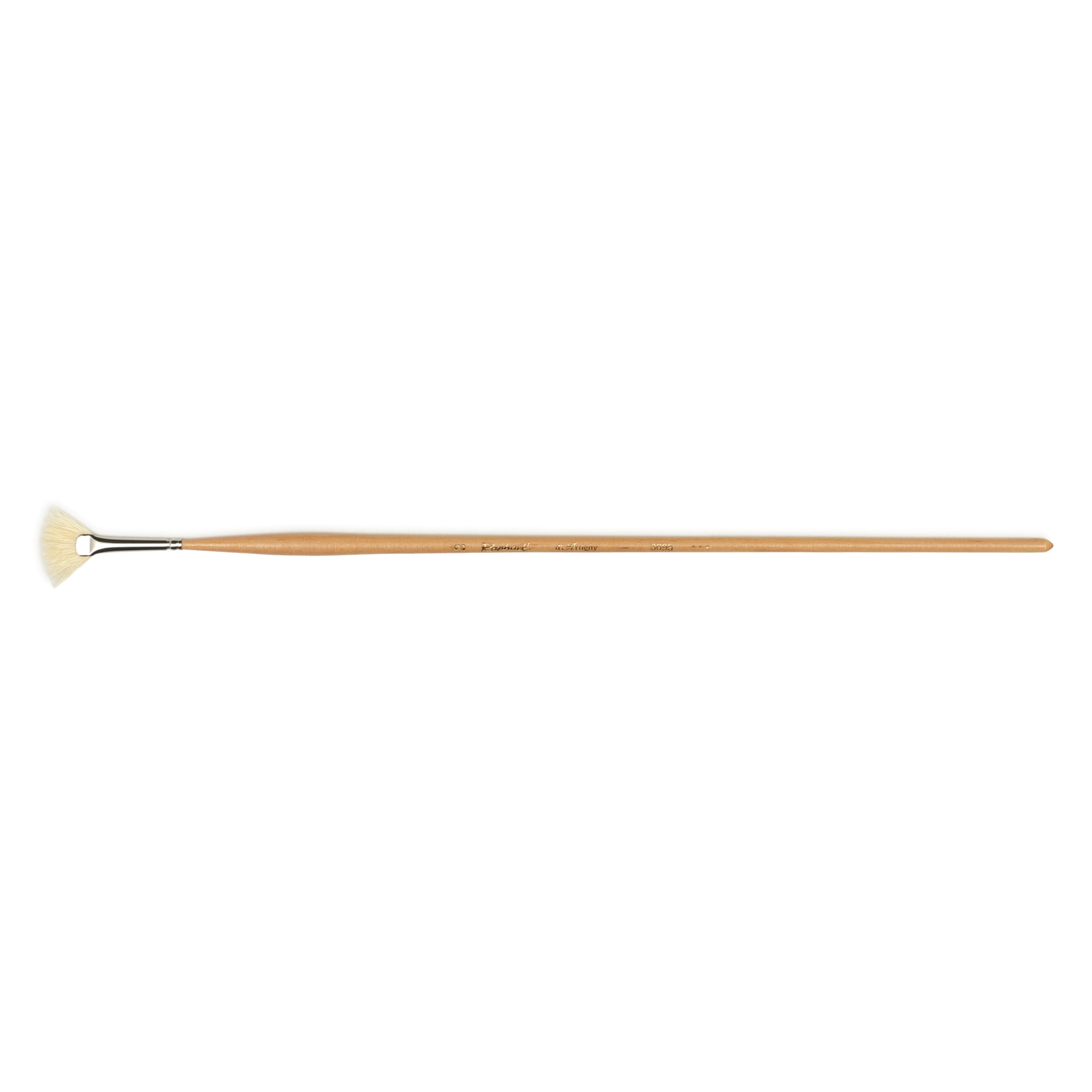 Raphael Series 3695 Fan Brush with White Hog Bristles and Yellow Handle