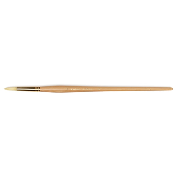Raphael D'Artigny Interlocked White Bristle Brush, Round, Size 12