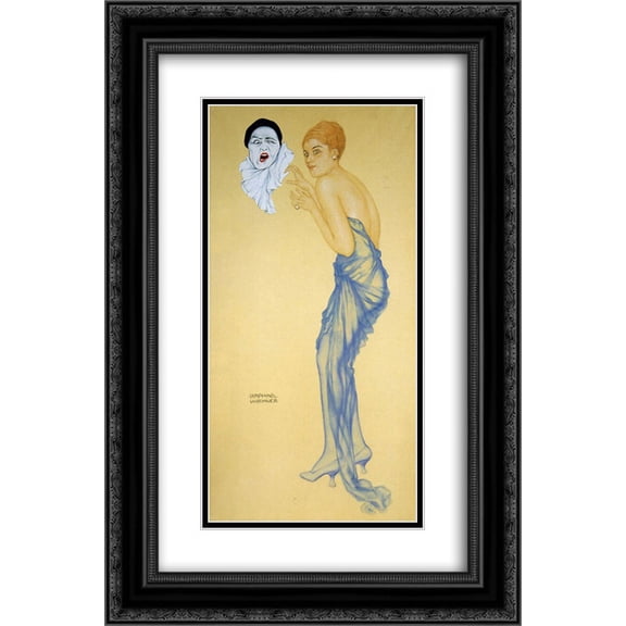 Raphael Kirchner 2x Matted 16x24 Black Ornate Framed Art Print 'Anger'