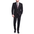 thumbnail image 1 of Raphael Men's Regular Classic Fit Solid Black 2 Button Mens Wool-touch Suit, 1 of 4