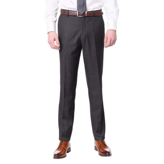 Raphael Men's Washable Flat Front Slim Fit Gray Dress Pants