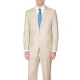 thumbnail image 1 of Raphael Mens Tan Light Brown Slim Fit Two Button Suit, 1 of 4