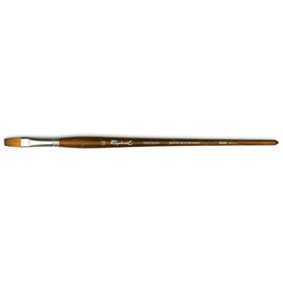 Raphael Precision Long Handle Brush, Flat, 10