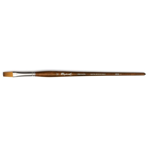 Raphael Precision Long Handle Brush, Flat, 12