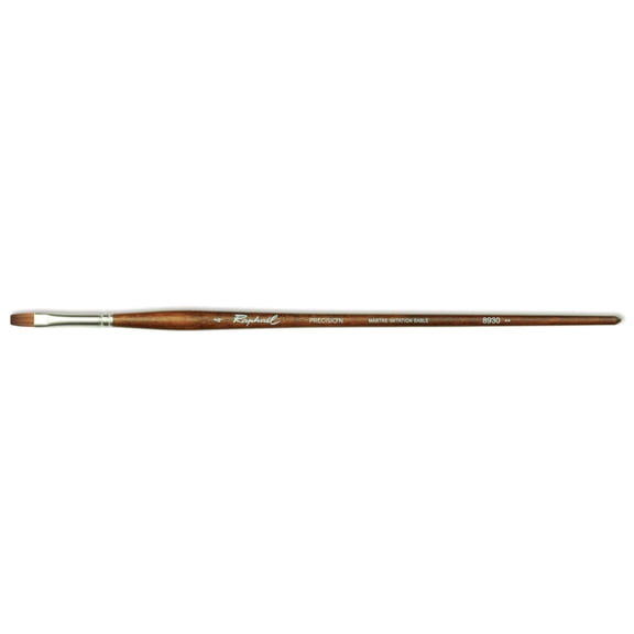 Raphael Precision Long Handle Brush, Flat, 4