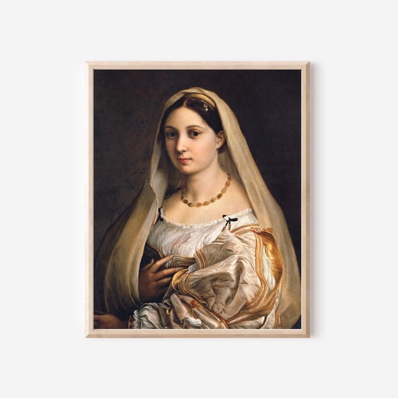 Raphael Renaissance Art Poster La Donna Velata Portrait Home Decor, 24x36 UNFRAMED