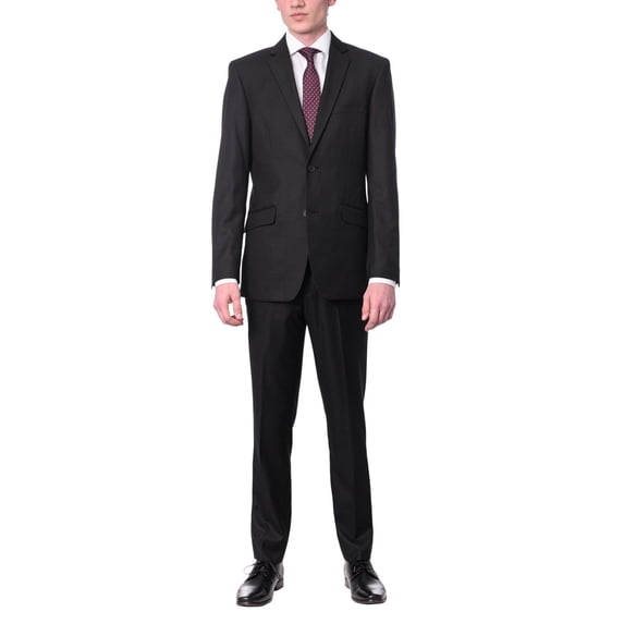 Raphael Slim Fit Black Two Button Suit