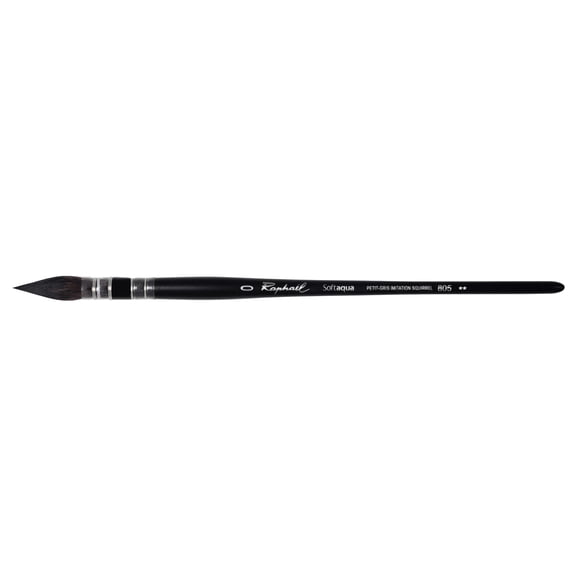 Raphael SoftAqua Synthetic Squirrel Watercolor Brush, Quill, 0