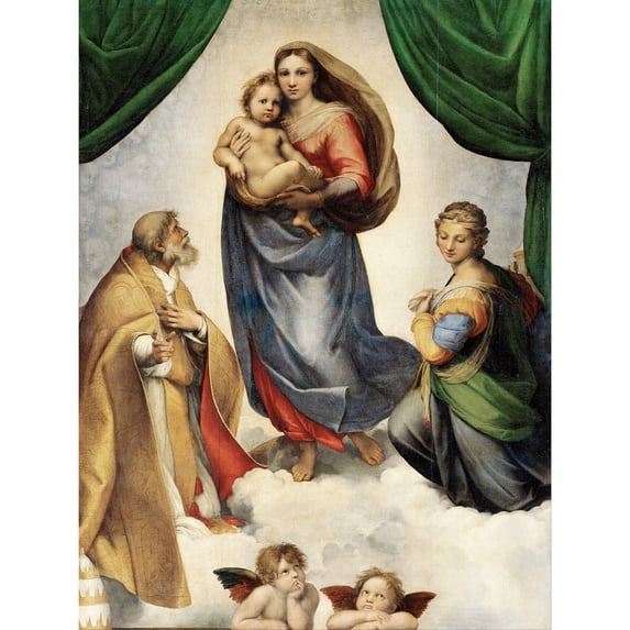 Raphael The Sistine Madonna Extra Large Art Print Wall Mural Poster ...