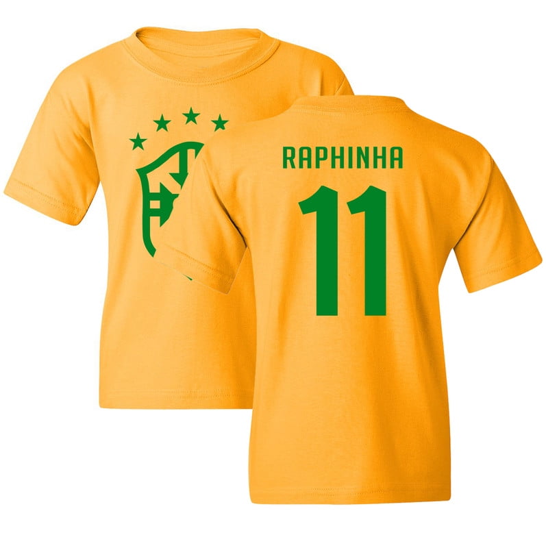 【新品】ブラジル代表 RAPHINHA 11 シャツ Raphinha 11 Jersey Style – Brazil Soccer Cup Fan Youth