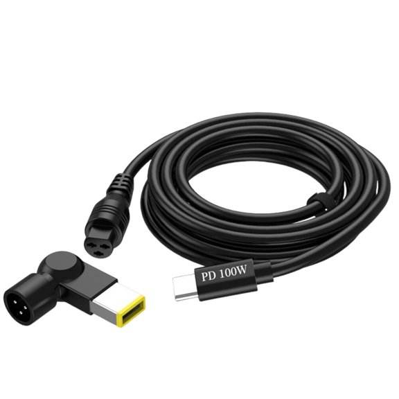 Rapid 100W Power Delivery Cord 3pin Connection With Convertible Square Connector