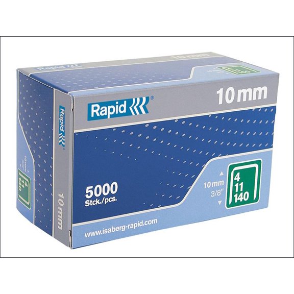 Rapid - 140/10 10mm Galvanised Staples (Box 5000)