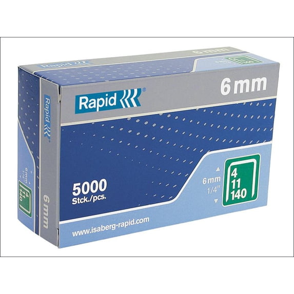 Rapid - 140/6 6mm Galvanised Staples (Box 5000)