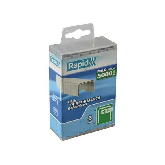 Rapid - 140/6 6mm Galvanised Staples (Poly Pack 5000)