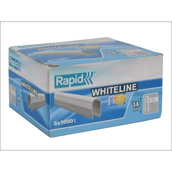 Rapid - 36/14 14mm DP x 5m White Staples (Box 1000 x 5)