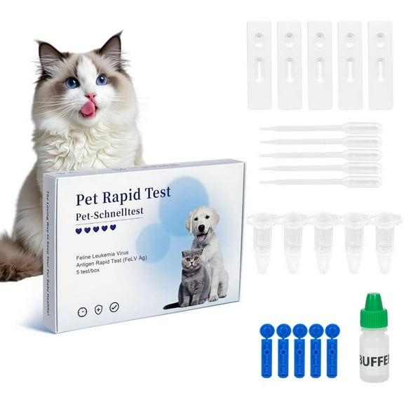 Rapid 5-Piece F ELV Test Kit for Cat : Quick 5-Min Home Detection For Cats. Accurate, Non-Invasive, All Breeds/Ages