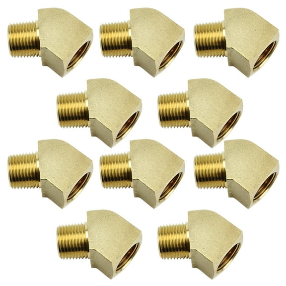 Rapid Air 45 Degree 1/4" NPT Pipe Thread Brass Elbow Fitting USA 50130 10-Pack