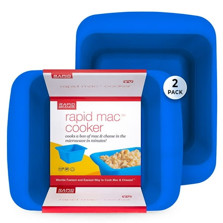 Rapid Brand 2PC Mac Cooker Set, Microwave Macaroni & Cheese in 5 Minutes, Dishwasher-Safe, BPA-Free Plastic