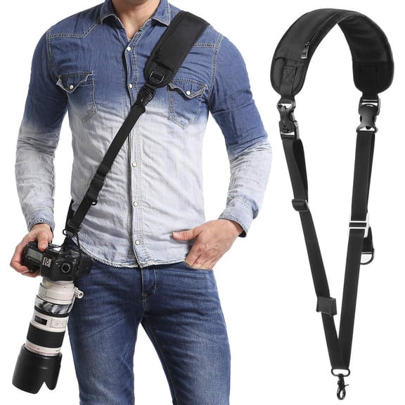 Rapid Camera Neck Strap with Quick Release and Safety Tether, Adjustable Shoulder Sling for Nikon Olympus DSLR -