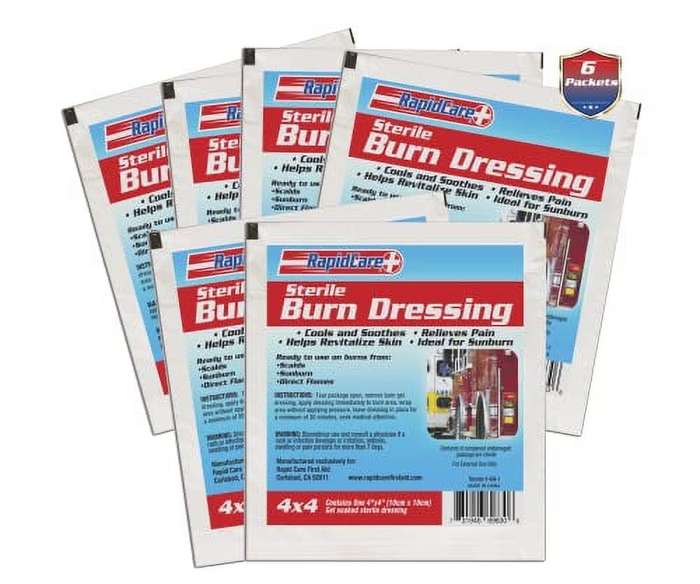 Rapid Care First Aid 4046 Hydrogel Burn & Wound Care Dressing Pads