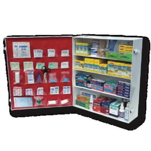 Rapid Care First Aid 865-15-1F 4 Shelf All Purpose Extra Wide First Aid Cabinet / Trauma Center, ANSI 2015 Class B+, Wall Mountable, 1,063 Pieces