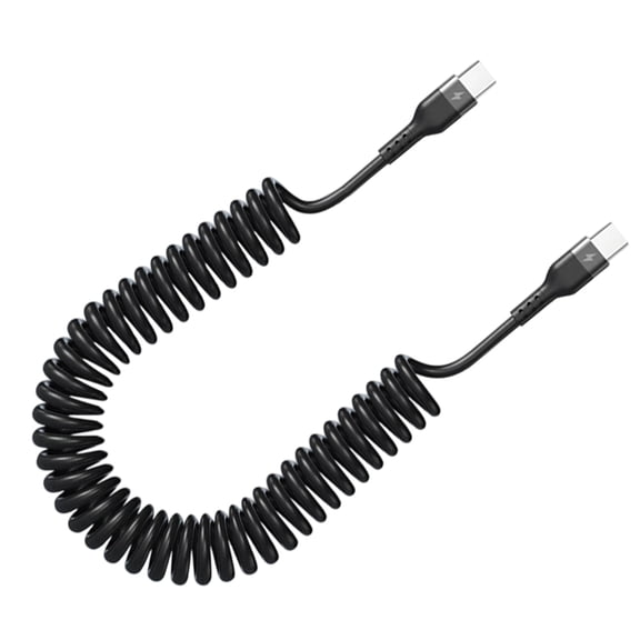 Rapid Charging 120W USB C Cable Spring Coiled Design Highly Power Output PVC Materials Universals Compatibility Phones Tablets Laptops