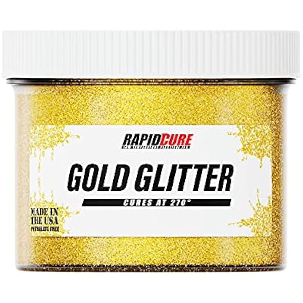 Gold Color Screen Ink Rapid Cure® Gold Glitter Screen Printing Ink (8 oz.) - Plastisol Ink ...