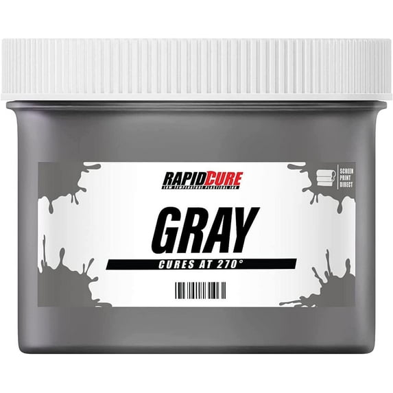 Rapid Cure Gray Screen Printing Ink (Gallon - 128oz.) - Plastisol Ink for Screen Printing Fabric - Low Temperature Curing Plastisol by Screen Print Direct - Fast Cure Ink for Silk