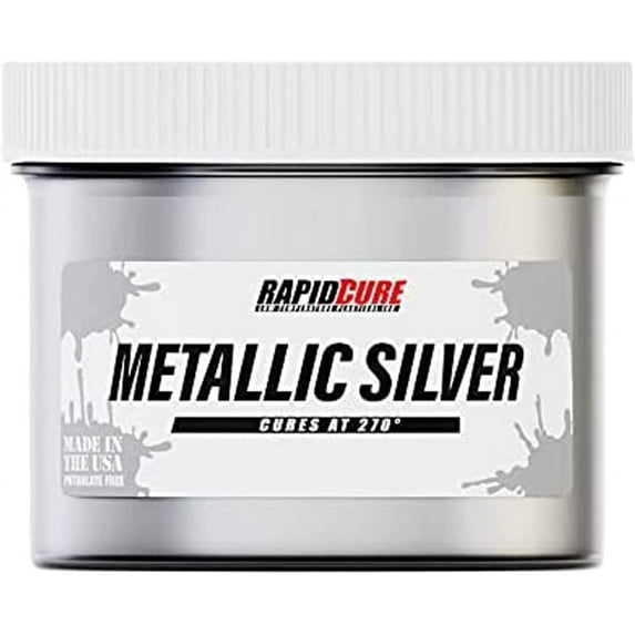 Rapid Cure Metallic Silver Screen Printing Ink (Quart - 32oz.) - Plastisol Ink for Screen Printing Fabric - Low Temperature Curing Plastisol by Screen Print Direct - Fast Cure Ink for Silk
