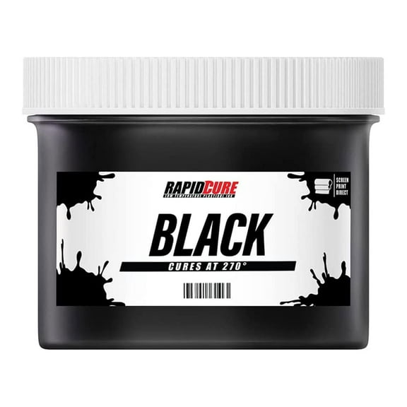 Rapid Cure Screen Printing Ink Black (5 Gallon - 640oz.) - Plastisol Ink for Screen Printing, Fast Curing Fabric Paint - Screen Print Direct, USA Made