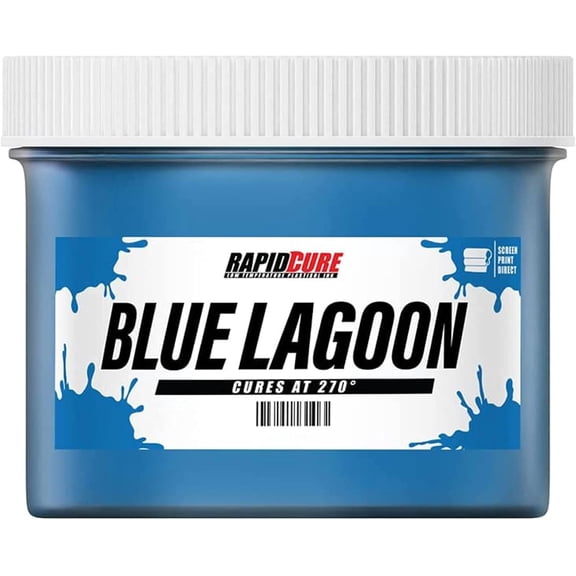 Rapid Cure Screen Printing Ink Blue Lagoon (3.5 Gallon - 448oz.) - Plastisol Ink for Screen Printing, Fast Curing Fabric Paint - Screen Print Direct, USA Made