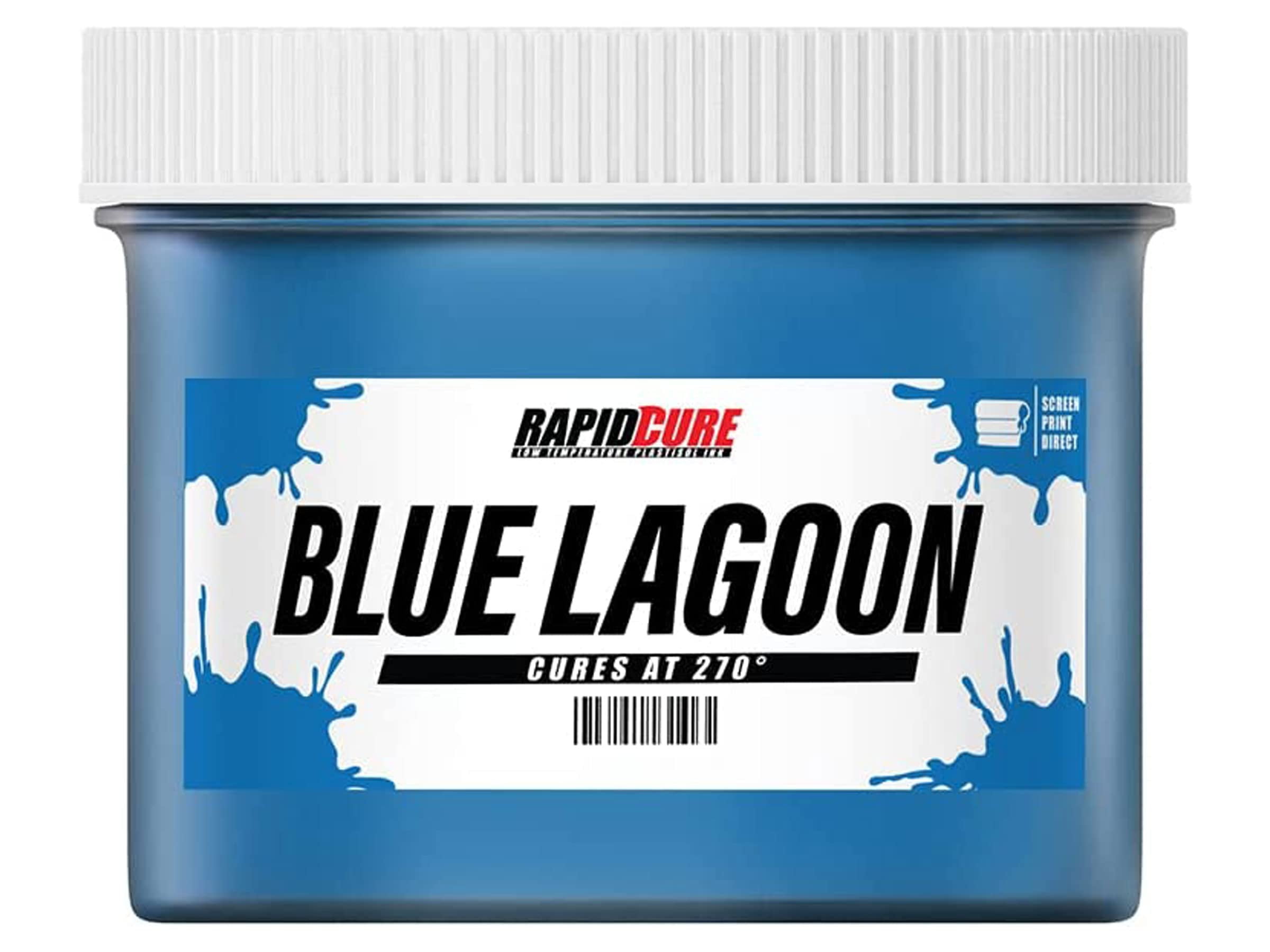 Rapid Cure® Screen Printing Ink Blue Lagoon (5 Gallon - 640oz.) - Plastisol Ink for Screen Printing, Fast Curing Fabric Paint - Screen Print Direct®, USA Made