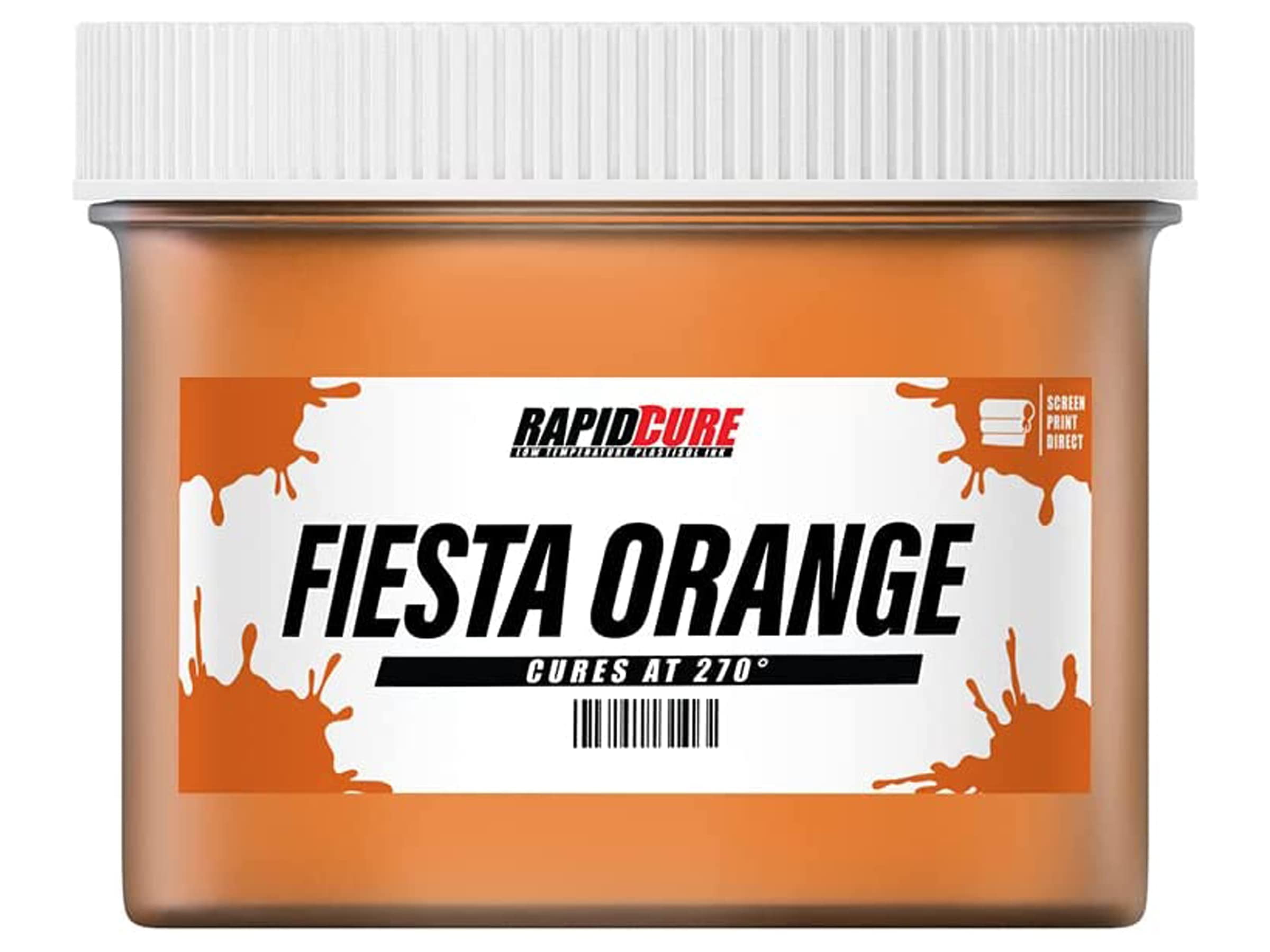 Rapid Cure® Screen Printing Ink Fiesta Orange (5 Gallon - 640oz.) - Plastisol Ink for Screen Printing, Fast Curing Fabric Paint - Screen Print Direct®, USA Made